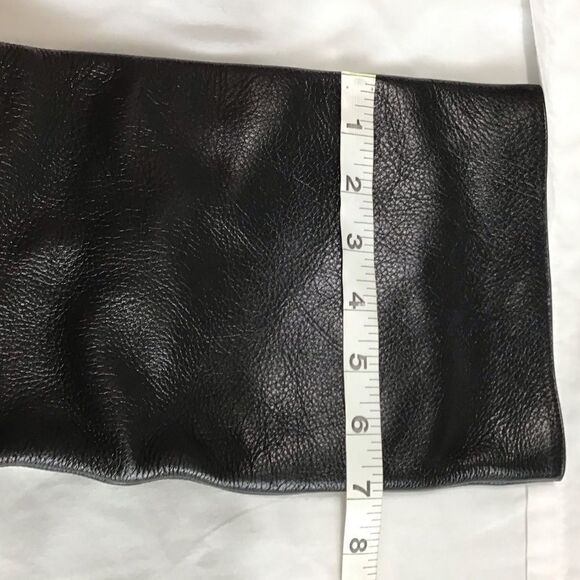 SIAMANTO Knee High Black Leather Riding Boots Pull-On Block Heel Boots Size 91/2 - Picture 15 of 16